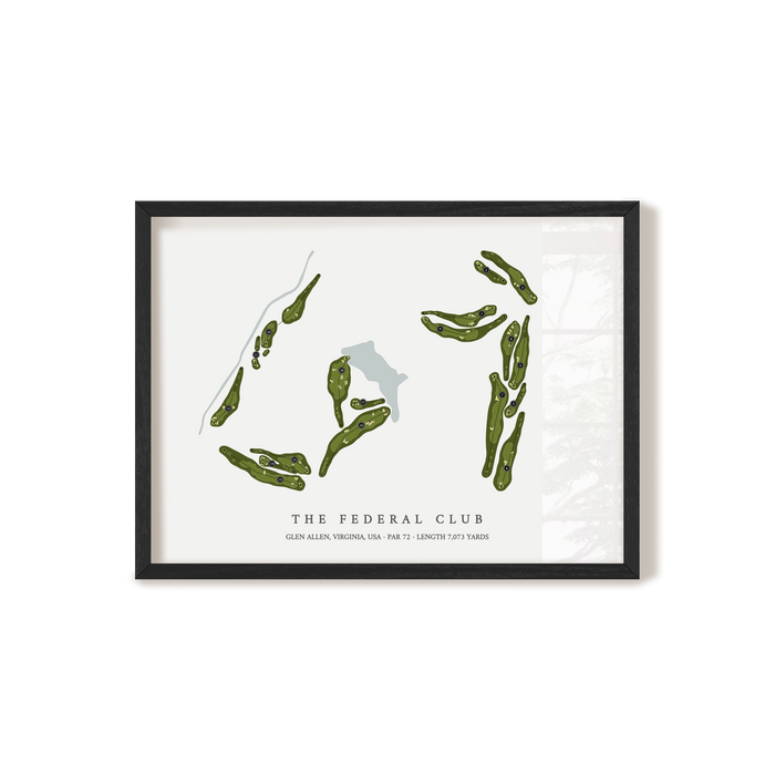 The Federal Club | Golf Course Map | Black Frame