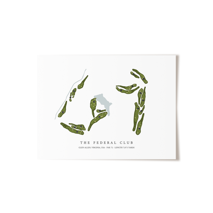 The Federal Club | Golf Course Map | Unframed