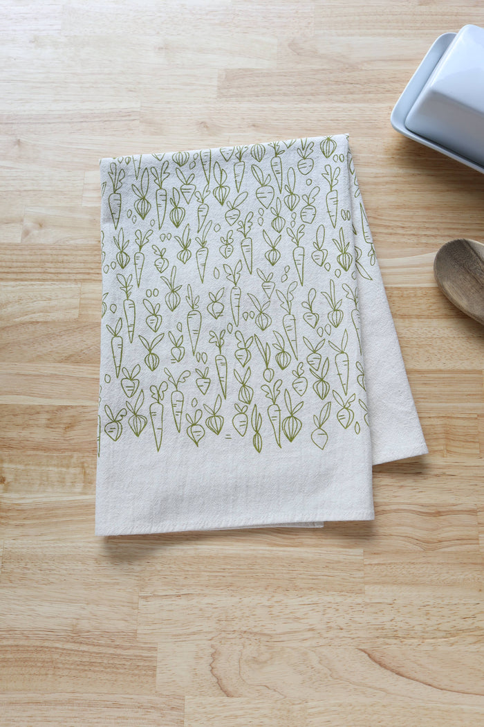 The High Fiber - *NEW* Root Vegetable, Cotton Handprinted Kitchen Towel