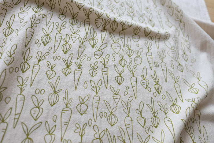 The High Fiber - *NEW* Root Vegetable, Cotton Handprinted Kitchen Towel