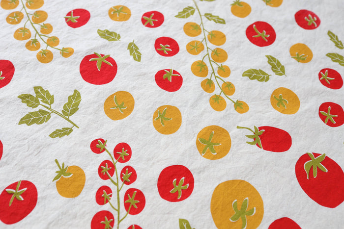 The High Fiber - *NEW Tomato Tea Towel, Handprinted in USA, Natural Cotton