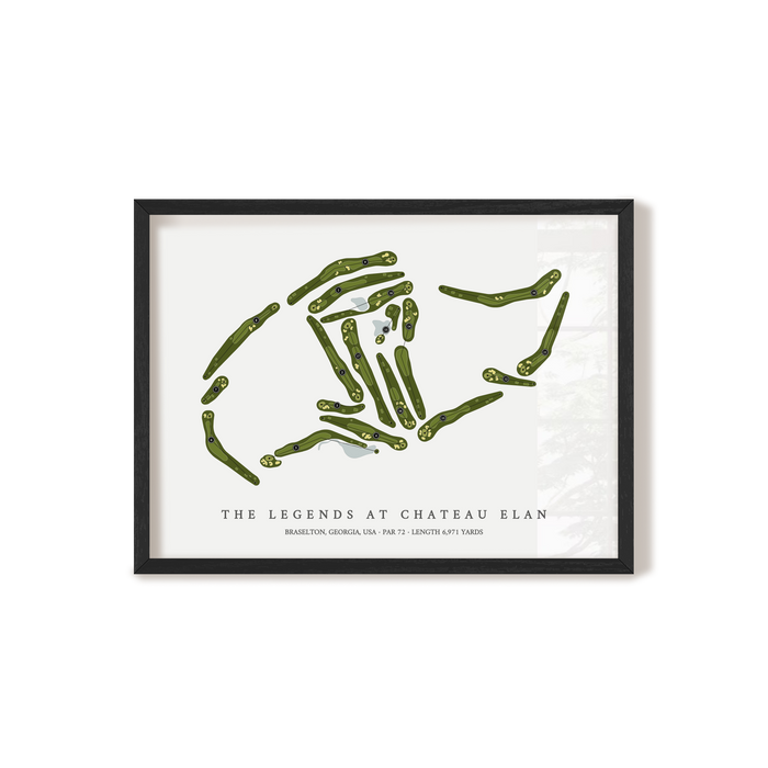 The Legends at Chateau Elan | Golf Course Map | Black Frame
