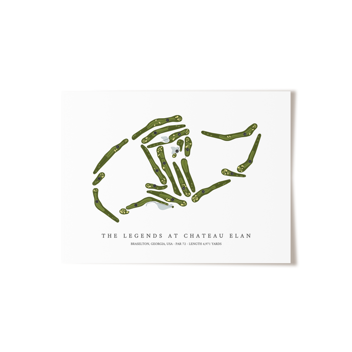 The Legends at Chateau Elan | Golf Course Map | Unframed