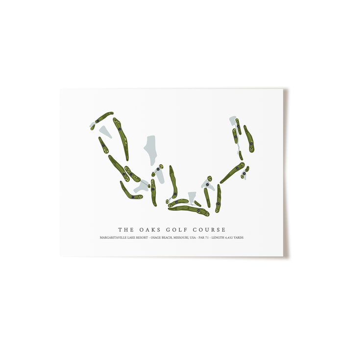 The Oaks Golf Course at Margaritaville Lake Resort | Golf Course Map | Unframed