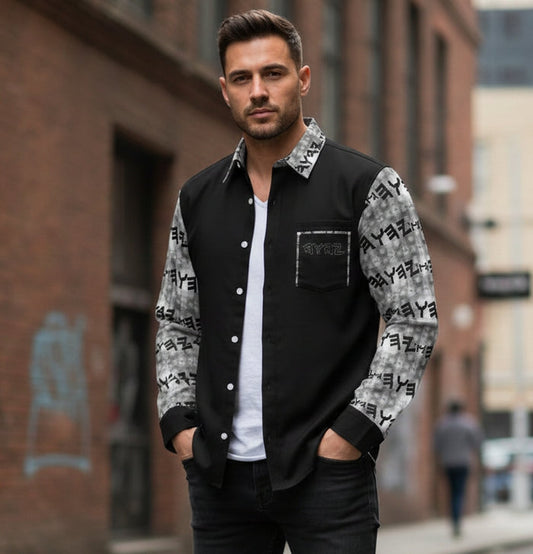The Paleo-Phalanx Series (01-02): Seal of Storm | Men's Point Collar Shirt | with Chest Pocket