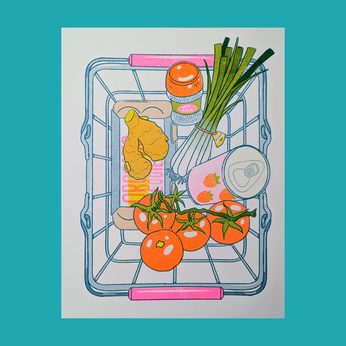 Tomato Egg | 8.5"x11" Risograph Print | Christina Hu