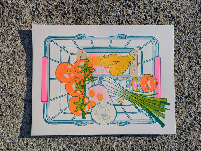 Tomato Egg | 8.5"x11" Risograph Print | Christina Hu