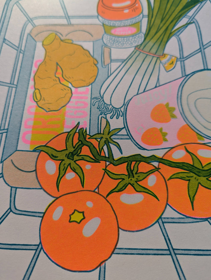 Tomato Egg | 8.5"x11" Risograph Print | Christina Hu