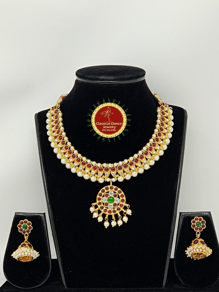 Classical Dance Jewelry Traditional Kemp Temple Indian Jewelry | 10 pcs | DS-19 | Bharatnatyam Kuchipudi Engagement Weddings Birthday | Classical Dance Jewelry