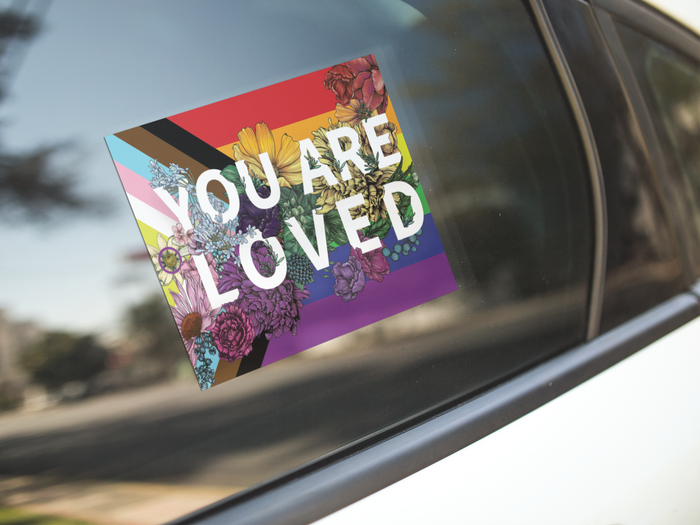 Transpainter - You Are Loved Sticker | LGBTQ Pride Gifts | Pride Flag Decal: Default