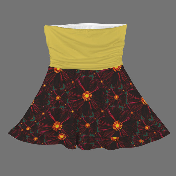 TRP Floral Print 02-02 Midnight Bishop of Aukland Dahlia Strapless Tiered Ruffle Mini Dress