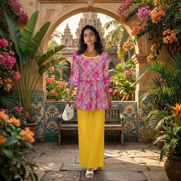 TRP Floral Prints (05): Classic Garden Cosmos (01) | Two-Piece Skirt Suit