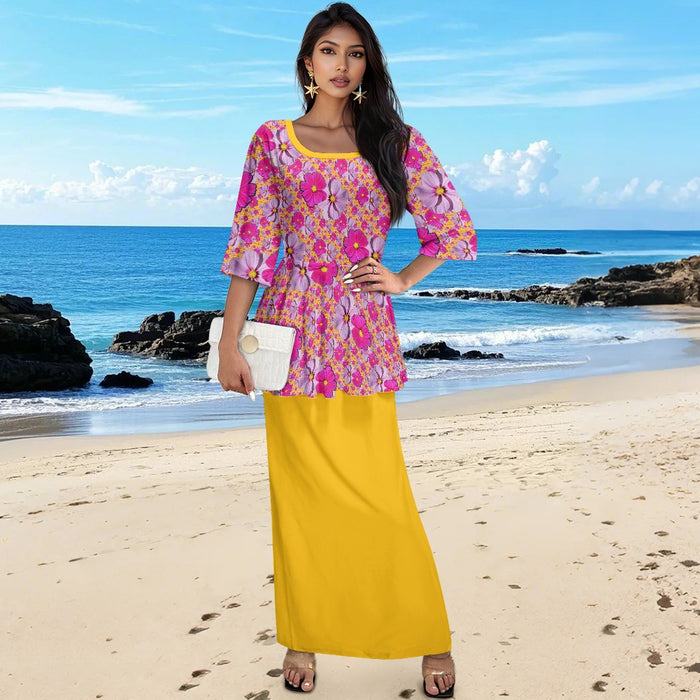 TRP Floral Prints (05): Classic Garden Cosmos (01) | Two-Piece Skirt Suit