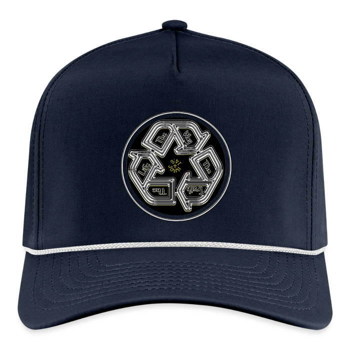 Truth Illustrated 03-02 Designer Imperial Headwear Rope Cap (4 colors) - navy/white