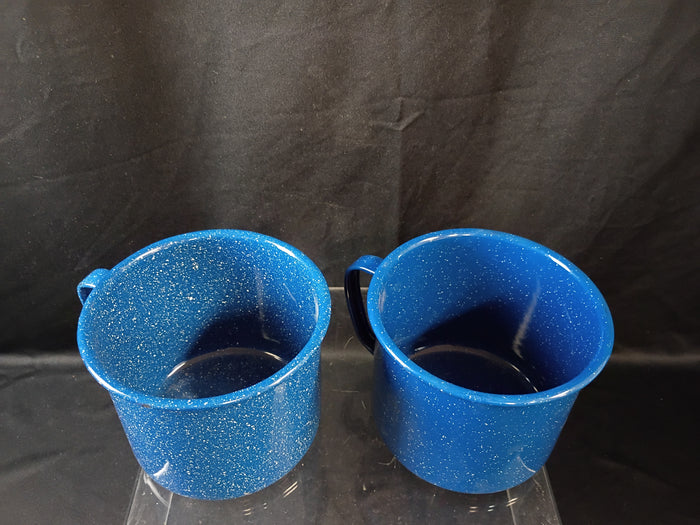 Two Cinsa Enamelware Mugs