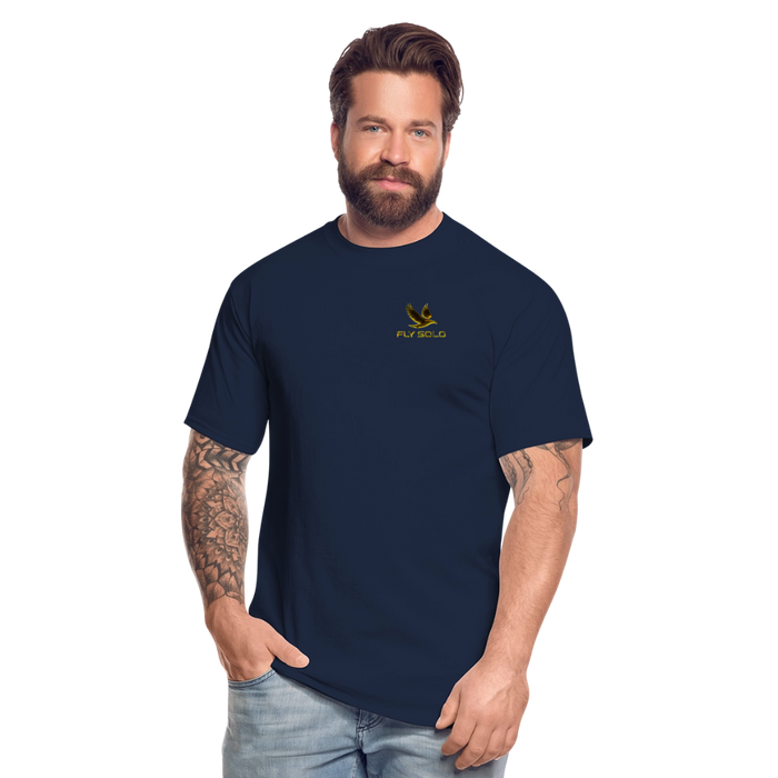 Outspoken Designs 03-01 "Fly Solo" Designer Gildan Men's Big & Tall T-shir (6 colors) - navy