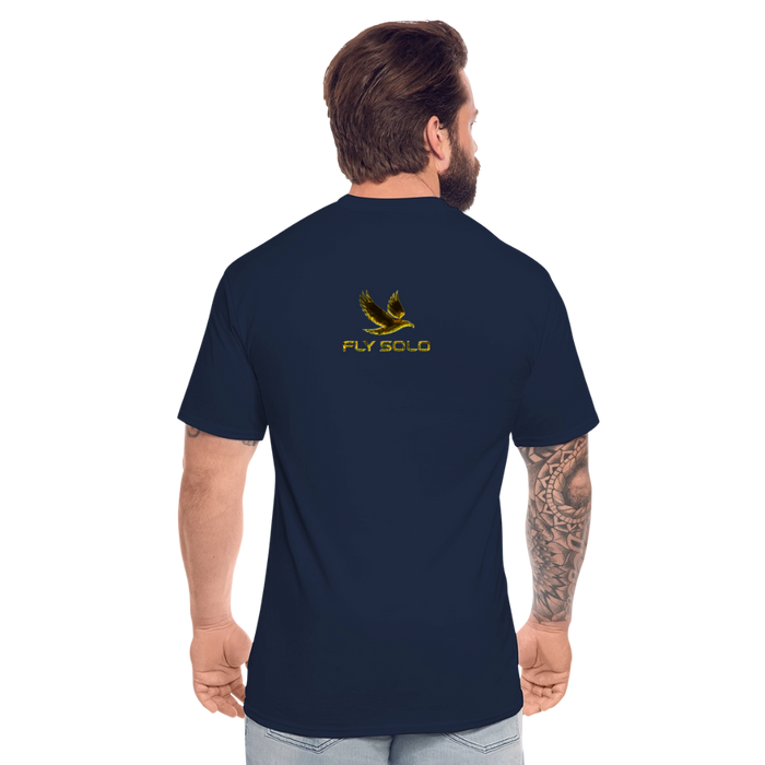 Outspoken Designs 03-01 "Fly Solo" Designer Gildan Men's Big & Tall T-shir (6 colors) - navy
