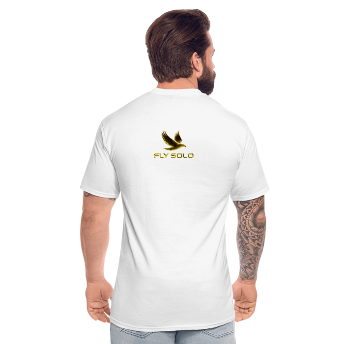 Outspoken Designs 03-01 "Fly Solo" Designer Gildan Men's Big & Tall T-shir (6 colors) - white