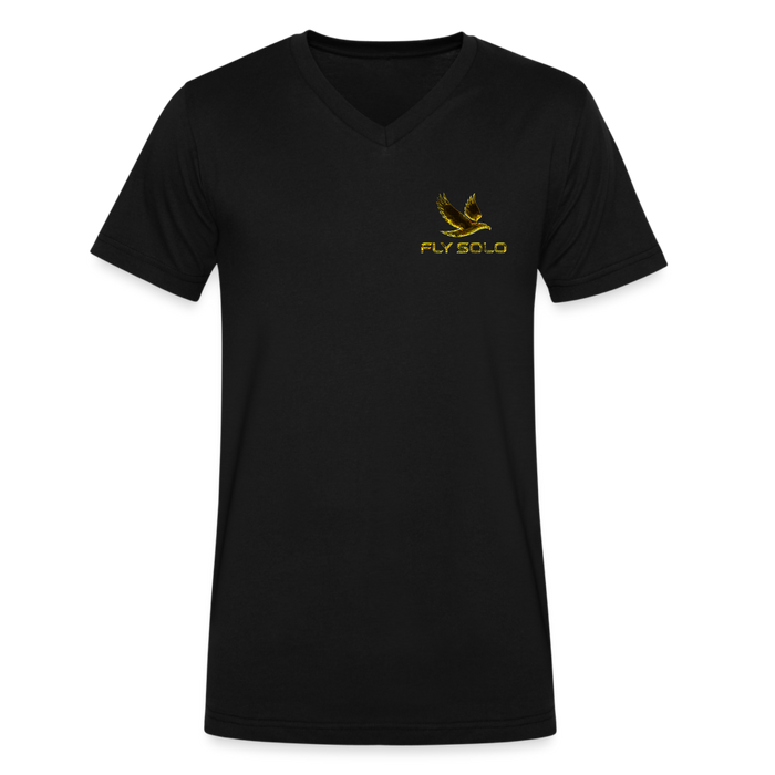 Outspoken Designs 03-01 "Fly Solo" Designer Bella + Canvas Men's V-neck T-shirt - black