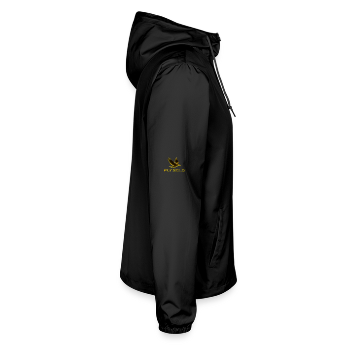 Outspoken Designs 03-01 "Fly Solo" Designer Independent Trading Co. Unisex Lightweight Windbreaker (5 colors) - black