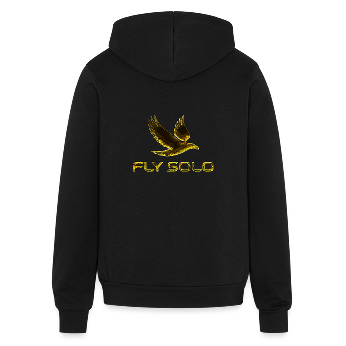 Outspoken Designs 03-01 "Fly Solo" Designer Bella + Canvas Unisex Full Zip Hoodie - black