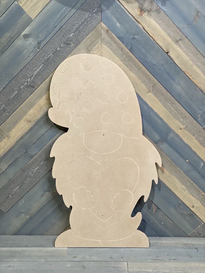 Valentine Gnome Holding Heart Blank DIY
