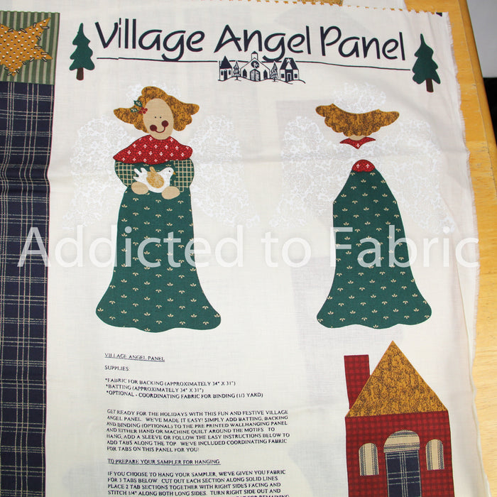 Village Angel Panel, Christmas Panel with Ornaments, The Old Country Store