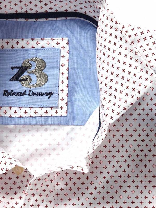 Vincent Red Printed Cotton Shirt