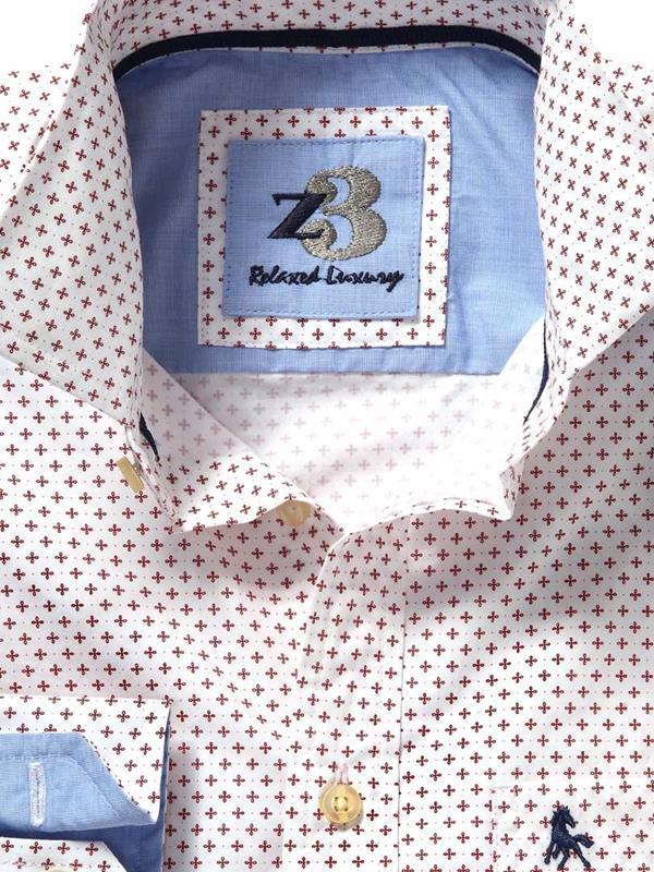 Vincent Red Printed Cotton Shirt