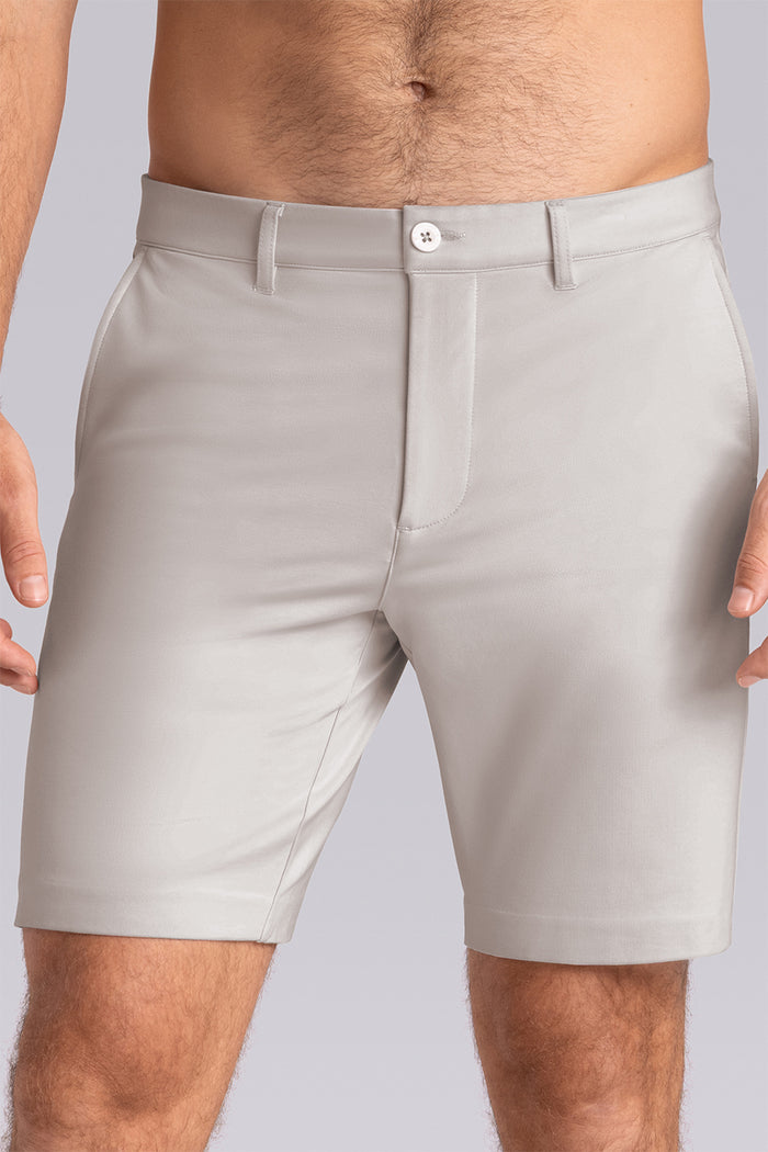 Model wearing Vision Bone White Icy Cotton® mid rise shorts.