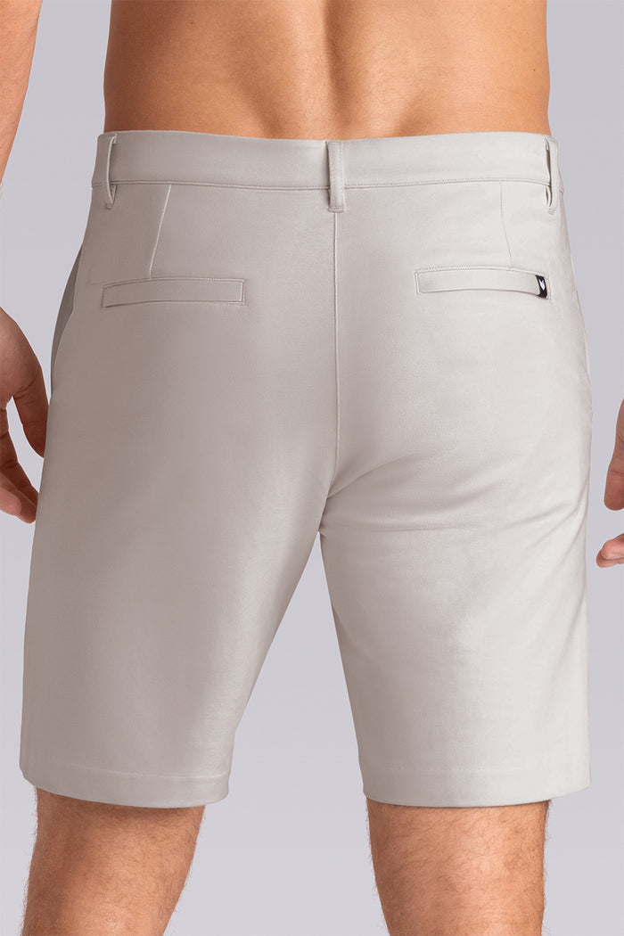 Model wearing Vision Bone White Icy Cotton® mid rise shorts.