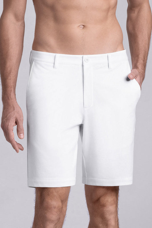 Model wearing Vision Optic White Icy Cotton® mid rise shorts.