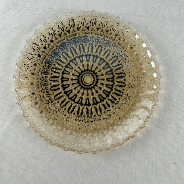 VTG Black and White Swirl Trilogy Glass Plates