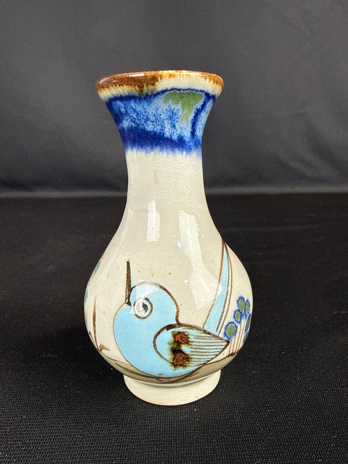 VTG Blue Bird Ken Edwards Mexican Ceramic Bud Vase