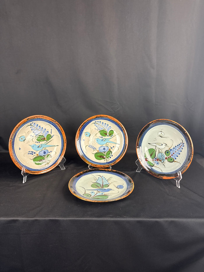 VTG "Blue Bird" Ken Edwards Tonala Mexico Decorative Ceramic Plates