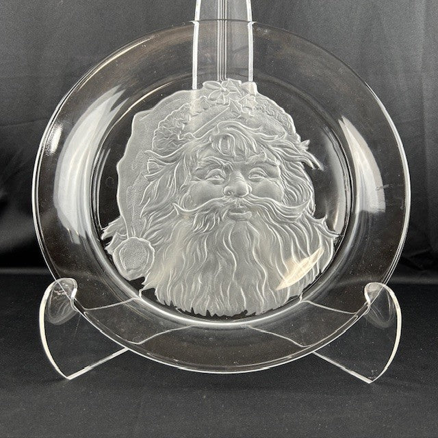 VTG Crystal Santa Platter