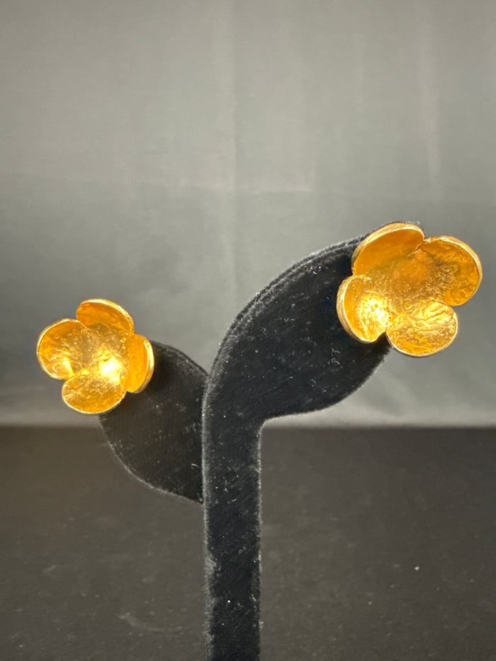 VTG. Delphine Nordin Paris Gold Tone Clipon Earrings