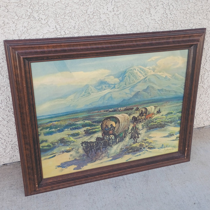 VTG Fred Grayson Sayer "The Covered Wagon" print