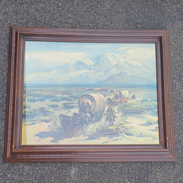 VTG Fred Grayson Sayer "The Covered Wagon" print