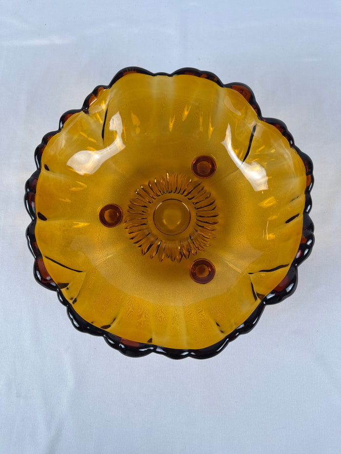 VTG Indiana Colony Footed Sunflower Serving Bowl