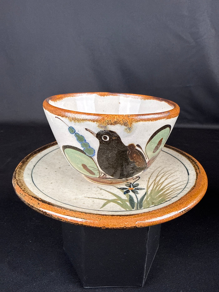 VTG Ken Edwards El Paloma Tonala Mexican Pottery Cups and Saucers