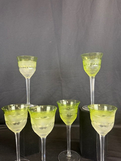 VTG Lime Cordial/Wine Glasses