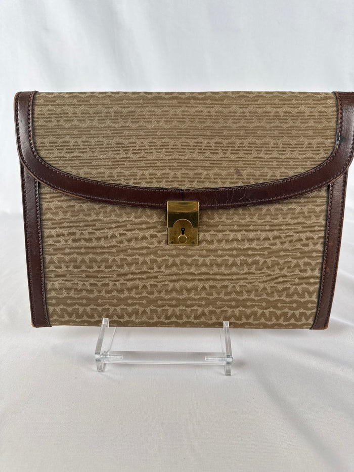 VTG Mark Cross Monogramed Document Clutch