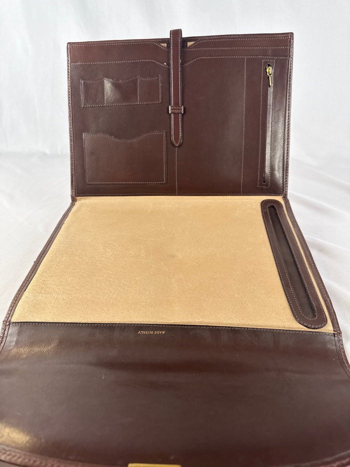 VTG Mark Cross Monogramed Document Clutch