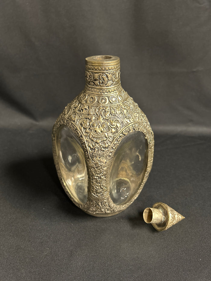 VTG Overlaid Dimple Pinch Whiskey Bottle