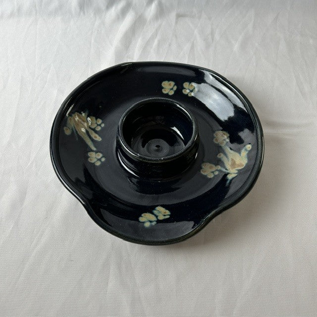 VTG Signed Studio Art Glazed Stoneware Chip & Dip