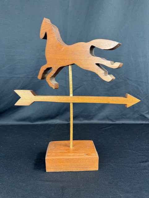 VTG Weathervane Horse Figurine Statue on Stand