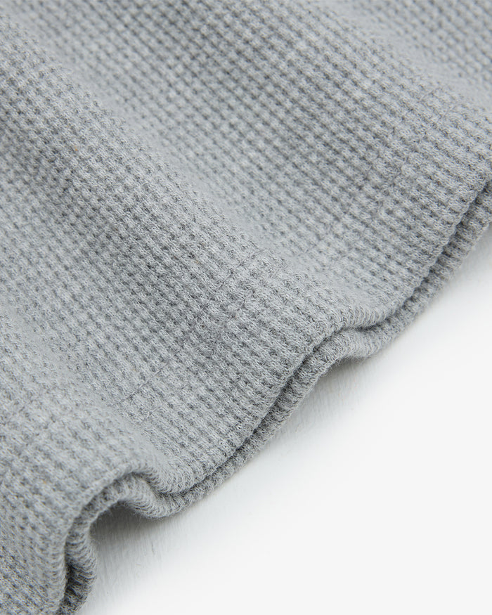 WAFFLE BUTTON LS TEE - GREY