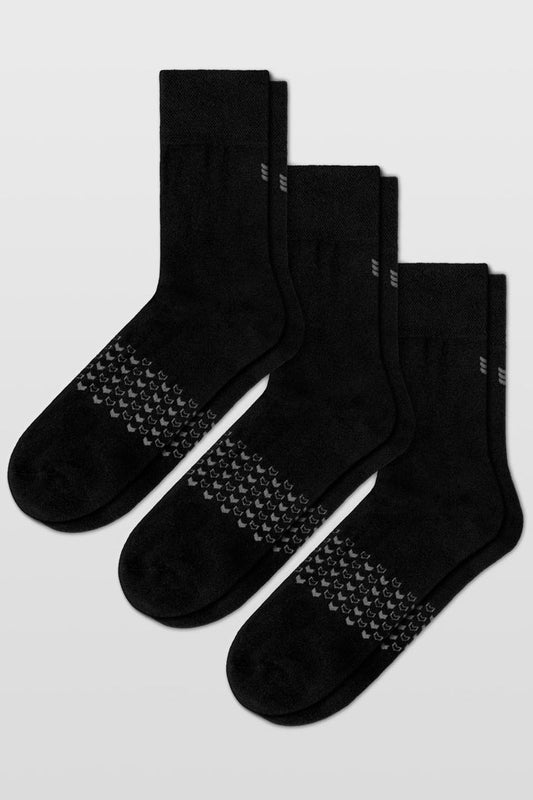 Model showcasing Walk This Way Socks Black comfortable socks ultra soft breathable long fiber cotton