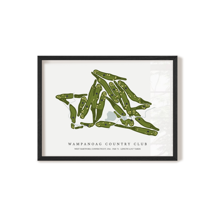 Wampanoag Country Club | Golf Course Map | Black Frame